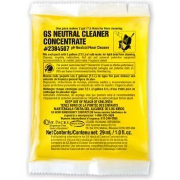 Stearns Packaging Stearns GS Neutral Cleaner Concentrate - 1 oz Packs, 144 Packs/Case - 2384507 2384507